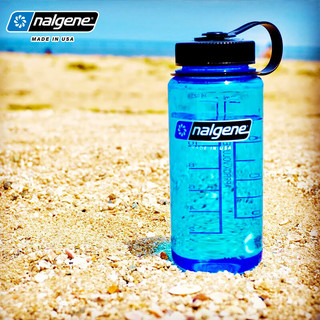 乐基因（Nalgene）美国塑料水杯户外运动男女夏季耐高温便携刻度杯子500ml 透明蓝色 500ml