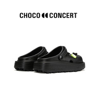 CHOCO CONCERT 魏大勋同款设计鞋履 圆方不对称洞洞鞋女夏季 黑色 35