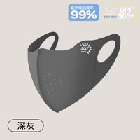 瑞雅夏季耳带UPF500+防晒冰丝口罩女护眼角透气立体7A玻尿酸口罩 深灰色【UPF500+拼接款防晒口罩