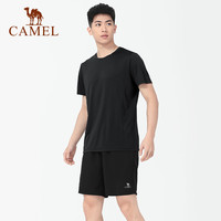 骆驼瑜伽套装女夏季款速干透气薄款修身休闲运动服两件套 S（女80-100斤，男90-100斤）