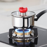 一人食小汤锅宝宝辅食锅无涂层不锈钢奶锅