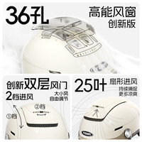 野马（YEMA）头盔电动车3c认证男女夏季防晒摩托车半盔四季通用0感天窗新国标电瓶车帽 亚钛灰【透明长镜】+【极光蓝长镜】