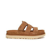 UGG夏季女士舒适时尚厚底露趾魔术贴休闲拖鞋1174090CHE|栗色 41