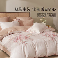 百丽丝家纺三四件套纯棉床上四件套床单被套印花套件 花语晨曦