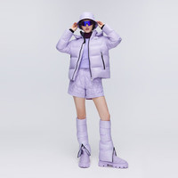 波司登冬季泡芙羽绒服鹅绒男女同款短款脱卸帽新国标90绒外套 流光紫6265 S 160/84A