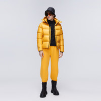 波司登冬季泡芙羽绒服鹅绒男女同款短款脱卸帽新国标90绒外套 多巴胺黄3171 XL 175/96A
