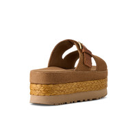 UGG夏季女士舒适时尚厚底露趾休闲一字拖鞋1167451CHE|栗色 36