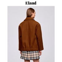 ELAND衣恋秋冬新品绵羊毛双面呢短款大衣上衣女