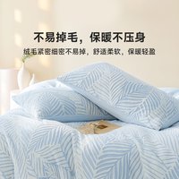 愉悦之家 云柔舒适雕花绒暖感单床单 245*250cm 蓝色