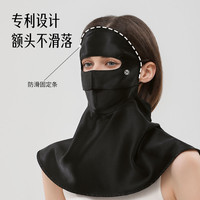 夏秦真丝防晒面罩防紫外线女全脸防油烟口罩护颈开车脸基尼 【镜空粉】真丝二合一护颈口罩 升级款