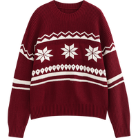 初语撞色圆领毛衣女复古氛围感针织衫2024秋冬毛织衫上衣