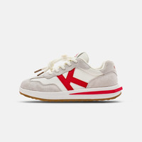 Kappa Kids卡帕童鞋男女童春季时尚百搭易穿脱儿童简约跑步鞋 灰红 单层 32