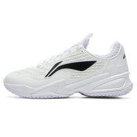 李宁（LI-NING）羽毛球鞋男鞋 春季新款透气舒适网球鞋缓震回弹运动鞋女耐磨鞋子 标准白/黑色 37.5