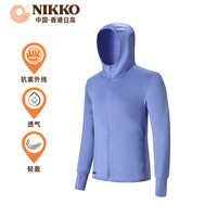 日高（NIKKO）夏季防晒衣防紫外线UPF50+ 连帽长袖薄外套防晒服皮肤衣 骑行风衣 天空蓝-男款 L