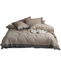 La Torretta80支磨毛四件套纯棉 冬季贡缎全棉被套床上四件套床单1.8/1.5米床