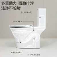瑞尔特(R&T)普通马桶家用大冲力马桶无棱内壁连体陶瓷马桶坐便器 RT40182 400mm