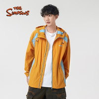 THE SIMPSONS辛普森一家连帽防晒衣2025夏季薄外套宽松休闲百搭拼色防晒服 金沙桔 L (175/92A)