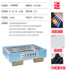 列文虎克 便携式一次性烧烤炉烧烤架+30粒果木碳+刷+网