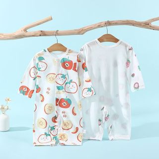 瑄妮薇婴儿连体衣衣服薄款长袖哈衣宝宝夏季爬服空调衣服男女童千 甜心草莓 73cm