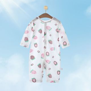 瑄妮薇婴儿连体衣衣服薄款长袖哈衣宝宝夏季爬服空调衣服男女童千 甜心草莓 73cm