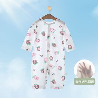 瑄妮薇婴儿连体衣衣服薄款长袖哈衣宝宝夏季爬服空调衣服男女童千 甜心草莓 73cm