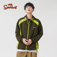 THE SIMPSONS辛普森一家连帽防晒衣2025夏季薄外套宽松休闲百搭拼色防晒服 丘褐色 M (170/88A)