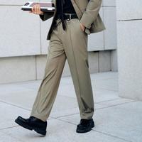 【零压系列】GXG男装 春秋灰绿色简约通勤基础套西西裤休闲裤