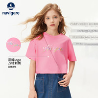 NAVIGARE意大利小帆船儿童短袖夏季女生半袖凉感纯棉宽松短款2