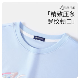 NAVIGARE意大利小帆船儿童短袖夏季女生半袖凉感纯棉宽松短款2 【纯棉干爽】冰晶蓝 165