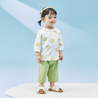 巴厘小猪宝宝家居服夏季七分袖薄款婴幼儿衣服儿童夏天内衣套装女童两件套 玉米兔兔 80
