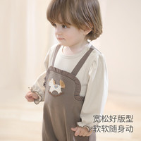 巴厘小猪宝宝春装2025新款女宝春款衣服假两件背带卫衣哈衣婴儿春季连体衣