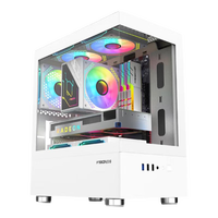 至睿(Vision)魔方MINI无A柱海景房机箱 支持M-ATX主板 270度精致全景侧透机箱 魔方MINI极地白+雷匠炫彩风扇3把