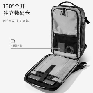 tomtoc 大容量双肩包男出差旅行行李包登机背包17.3英寸电脑包户外包38L