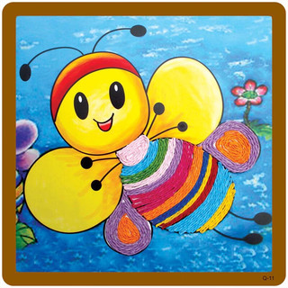 缔羽 diy儿童纸绳画彩色纸绳创意粘贴画卡通幼儿园手工材料包3款