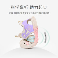 泰兰尼斯夏包头童鞋个性撞色儿童鞋子休闲运动风网布凉鞋 白蓝红3423 30