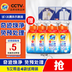 Tide 汰渍 洗衣原液50gX4袋免预处理去渍亮白留香买送洗衣液