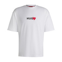 Hugo Boss红标 男士红心时尚休闲圆领短袖T恤 50530557 10258021 白色 100