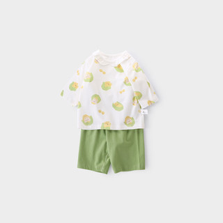 巴厘小猪宝宝家居服夏季七分袖薄款婴幼儿衣服儿童夏天内衣套装女童两件套 玉米兔兔 80