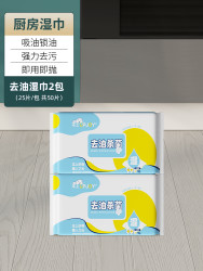 托芬 N9-484625 厨房拖把去油湿巾 2包共50片 粘扣式 手动