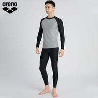 阿瑞娜（arena）巴黎派对系列男士泳衣分体防晒长袖及膝泳裤四季可穿 黑色(XCN4728M-BLK)防晒长腿泳裤