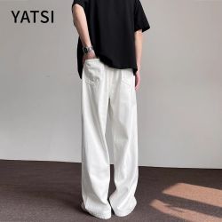 YATSI 男女同款垂感牛仔裤 宽松阔腿直筒长裤
