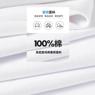 班尼路美式字母印花短袖t恤男休闲街头潮流青少年纯棉宽松大码半袖 【重磅纯棉】-白#JPB棕字便签 5XL