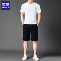 ROMON/罗蒙 冰丝 男士休闲运动套装 白色 2XL