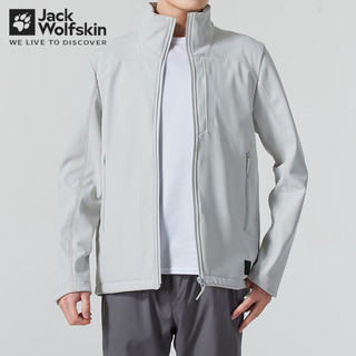 Jack Wolfskin狼爪软壳夹克男士秋冬款户外运动舒适耐磨防风软壳外套 6315/月光白 2XL 185/108A