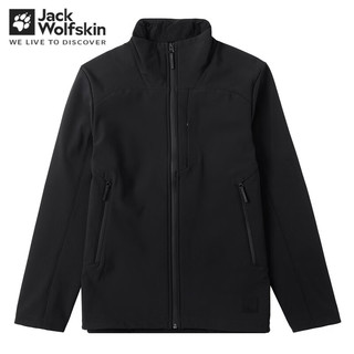 Jack Wolfskin狼爪软壳夹克男士秋冬款户外运动舒适耐磨防风软壳外套 6000/黑色 3XL 185/112A