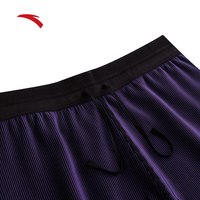 安踏(ANTA)竞速训练紧身五分裤 女款夏季跑步训练运动中裤162445304 基础黑/宫紫-2 XL (女175)