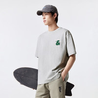 杰克·琼斯（JACK&JONES） 春季潮重磅纯棉印花宽松休闲多色圆领短袖T恤男款225101019 3XL G41浅花灰色 常规