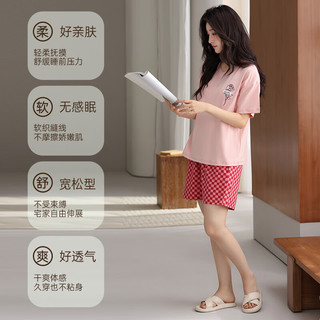 玛伦萨纯棉睡衣女夏季可外穿2025新款短袖短裤圆领女士家居服套装