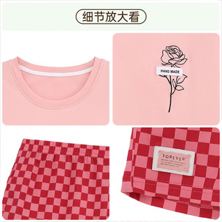 玛伦萨纯棉睡衣女夏季可外穿2025新款短袖短裤圆领女士家居服套装