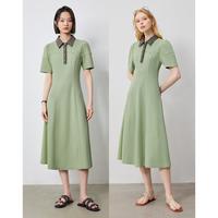 【清爽透气】24夏唯品撞色轻运动风POLO裙女收腰显瘦连衣裙